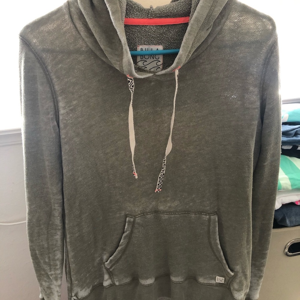 Green Billabong Distressed hoodie